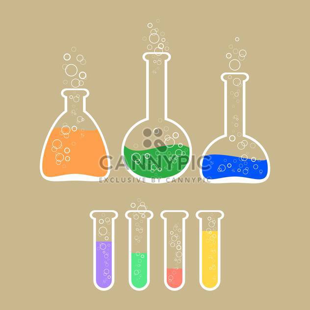 Vector illustration of laboratory apparatus with colorful solution - vector gratuit #125971 