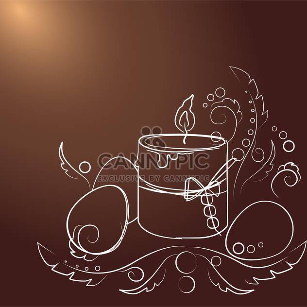 Vector illustration of brown Easter background with drawing eggs and candle - vector gratuit #126011 