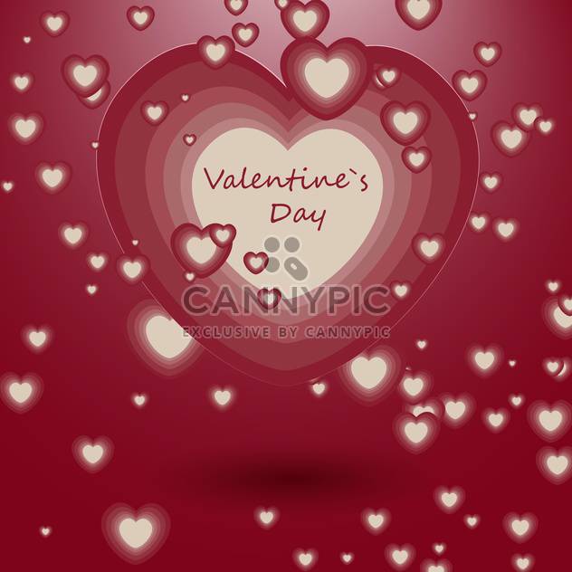 Vector illustration of red romantic love background with white hearts - vector gratuit #126201 