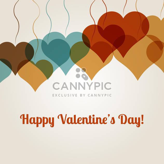 Vector background for Valentine's Day with colorful hearts on white background - vector gratuit #126251 