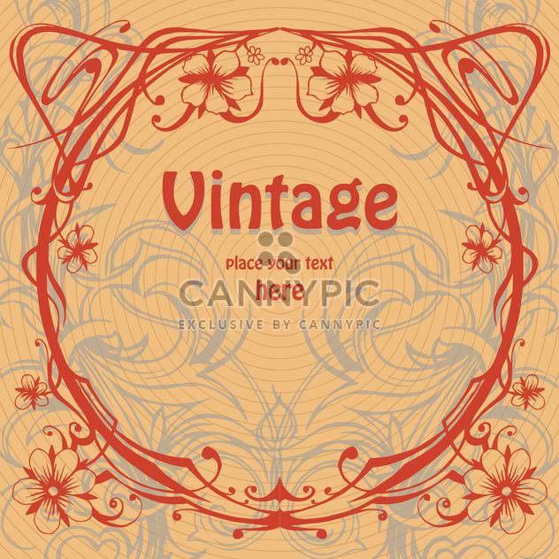 Vector vintage brown background with red floral pattern - Free vector #126281