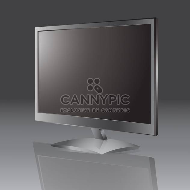 Vector illustration of lcd tv monitor with empty screen on grey background - Free vector #126421