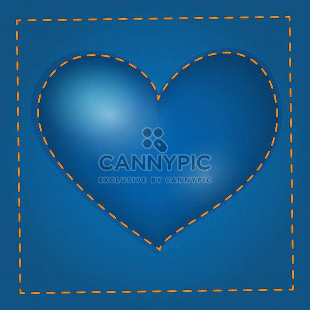 Vector illustration of blue heart with stitch - vector #126501 gratis
