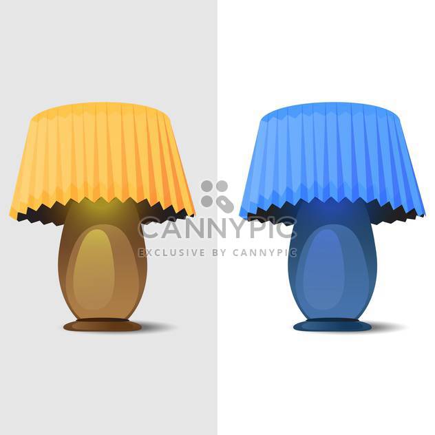 Vector illustration of two table lamps on white background - бесплатный vector #126521