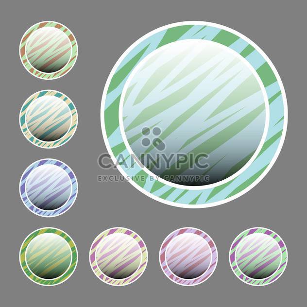 Vector set of colorful round buttons on grey background - vector gratuit #126551 