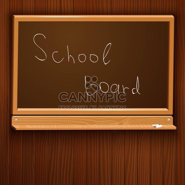 Vector illustration of brown school blackboard with chalk - бесплатный vector #126661