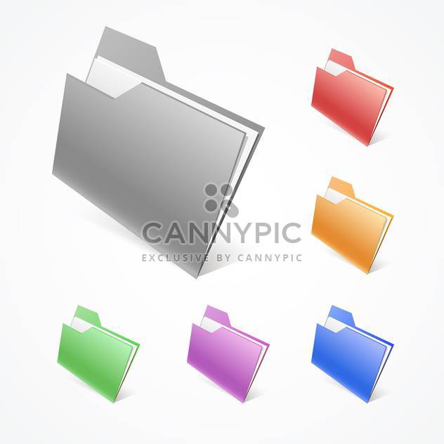 Vector illustration of colorful folders on white background - Free vector #126891