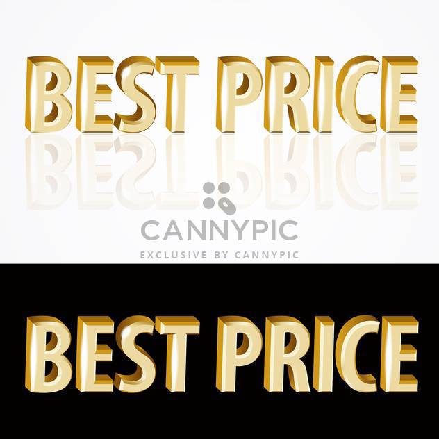 Vector gold best price signs on black and white background - vector #126921 gratis