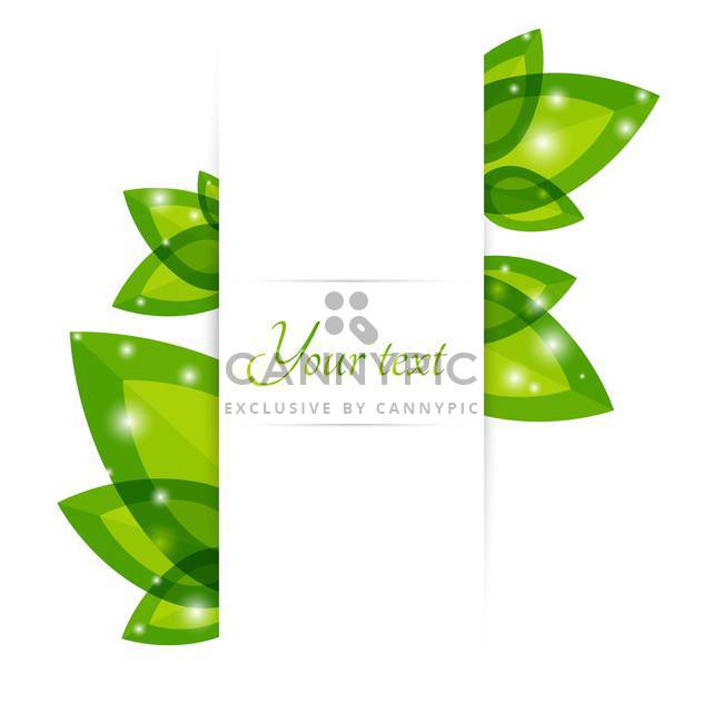 Fresh green leaves vector border with text place - vector gratuit #127331 