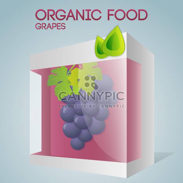 Vector illustration of grapes in packaged for organic food concept - vector gratuit #127381 