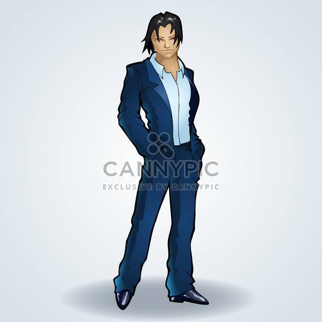 Vector illustration of handsome businessman standing on white background - vector gratuit #127521 