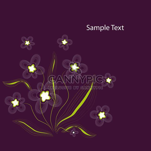 vector illustration of purple floral background - vector gratuit #127561 