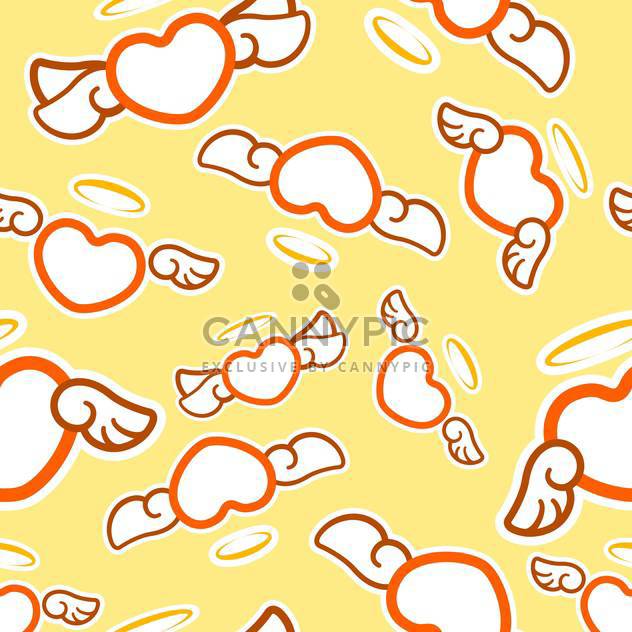 valentine card background with hearts and wings - бесплатный vector #127601
