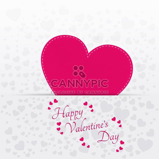 Vector greeting card for Valentine's day with pink heart - vector #127641 gratis