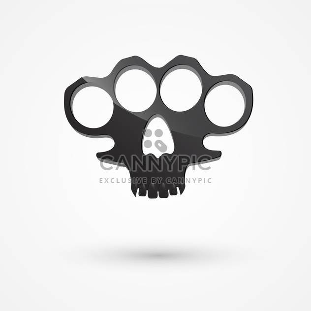black color brass knuckles on white background - Free vector #127721