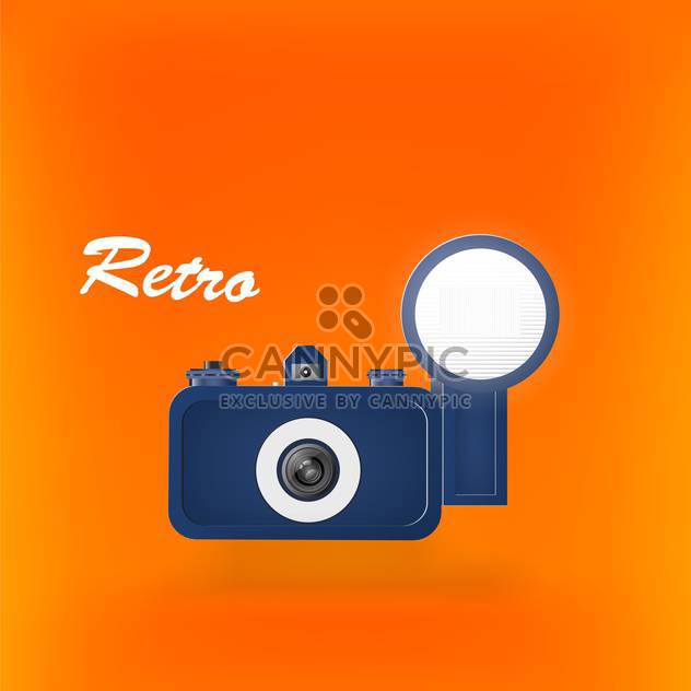 colorful illustration of retro photo camera on orange background - бесплатный vector #127941