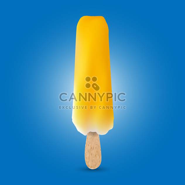 Yellow fruit ice lolly on blue background - vector gratuit #128071 