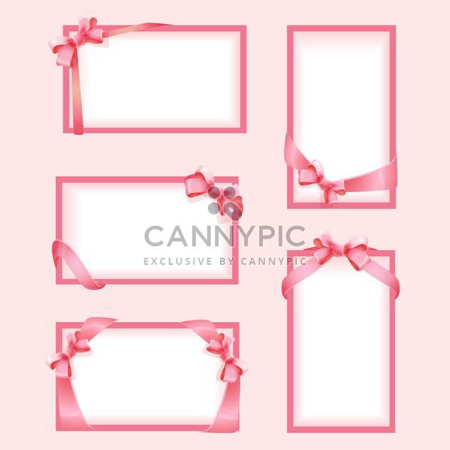 Vector set with pink frames and bows - vector #128301 gratis