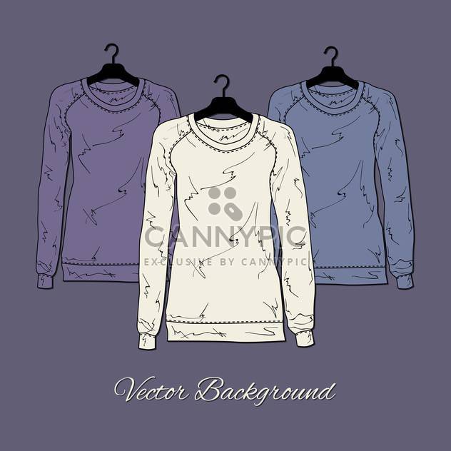 Vector illustration of women's sweaters. - Free vector #128461