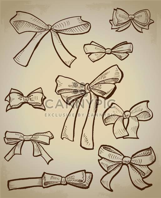 Vector collection of sketch bows - vector gratuit #128511 