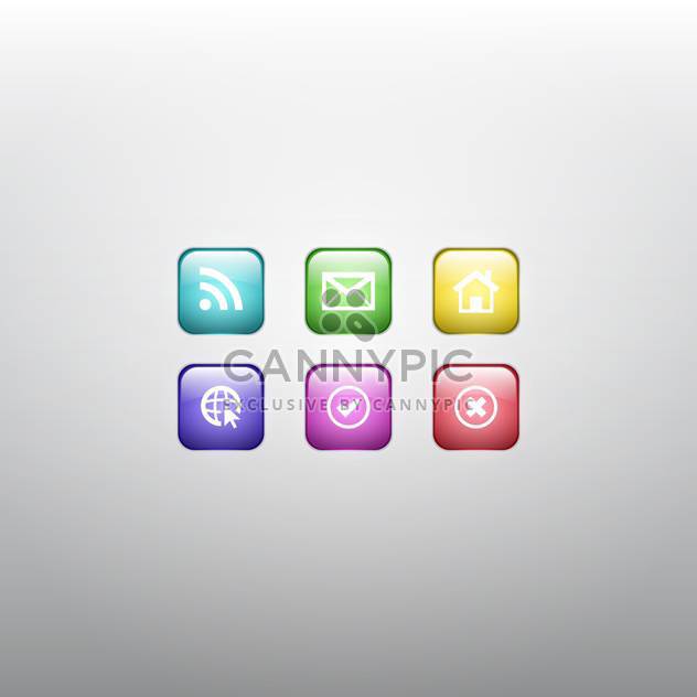 Colorful Vector Set of Social Web Icons - vector gratuit #128781 