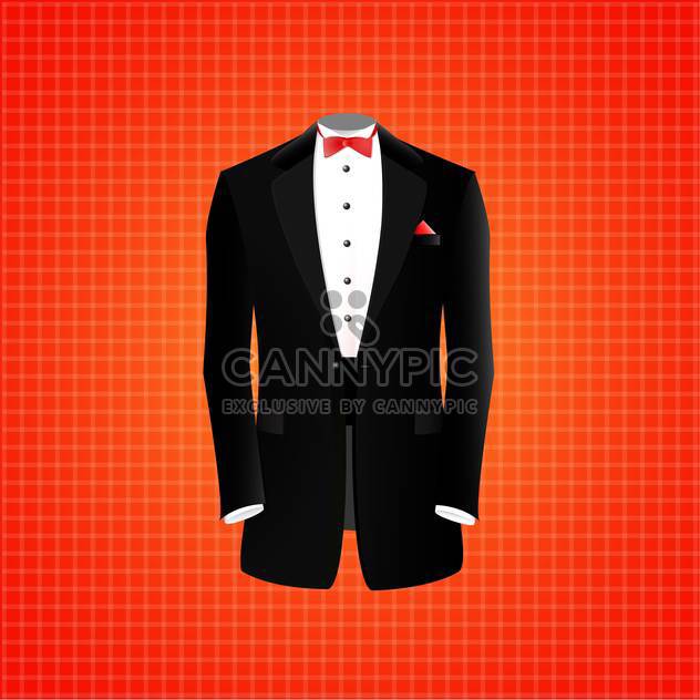 vector illustration of black suit on red background - vector gratuit #128871 