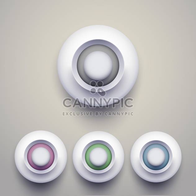 Vector set of colorful 3d buttons. - Free vector #128881