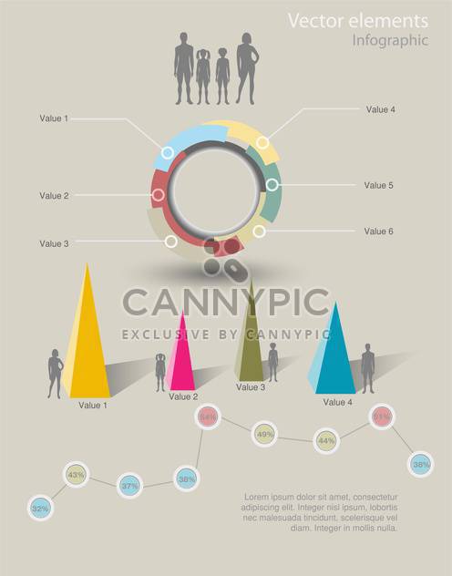 Infographic vector graphs and elements - vector gratuit #129331 