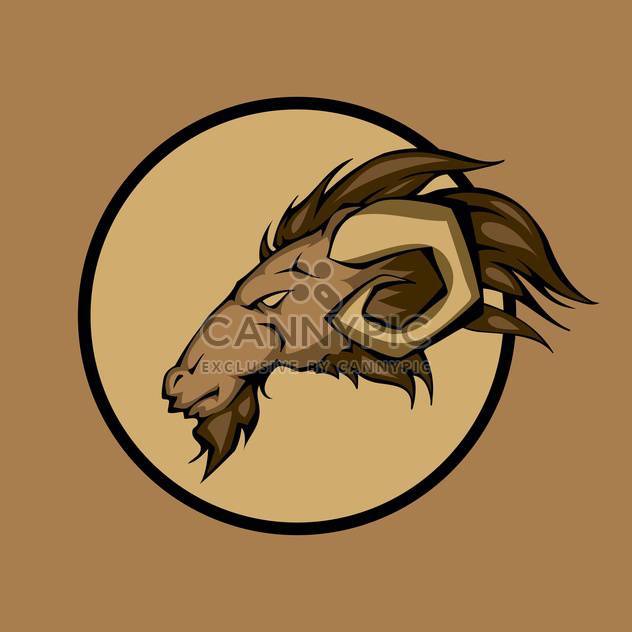 Vector illustration of ram head inside circle on brown background - Kostenloses vector #129441