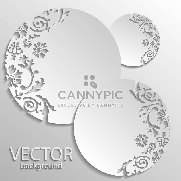 Vector gray floral round frames background - vector gratuit #129451 