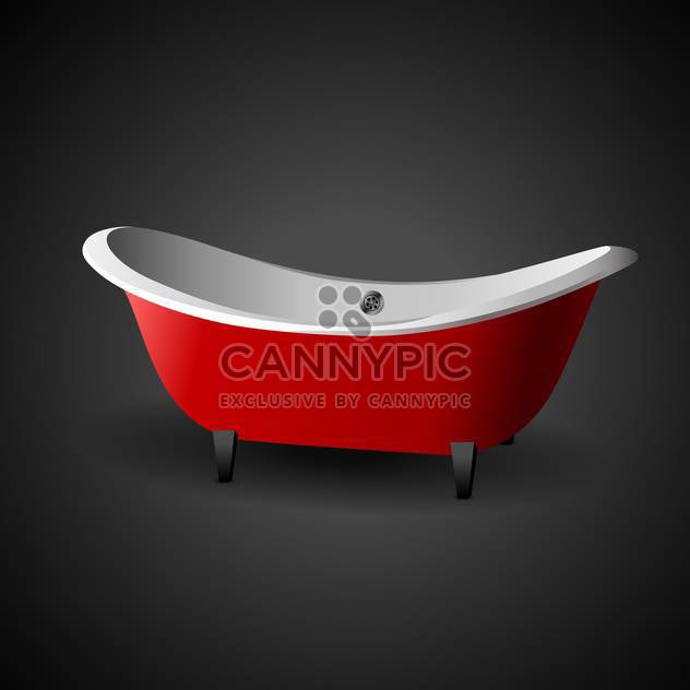 Vector illustration of red cartoon bath on black background - бесплатный vector #129501