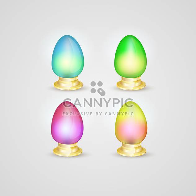 Set of vector colorful Easter eggs on gray background - vector #129521 gratis
