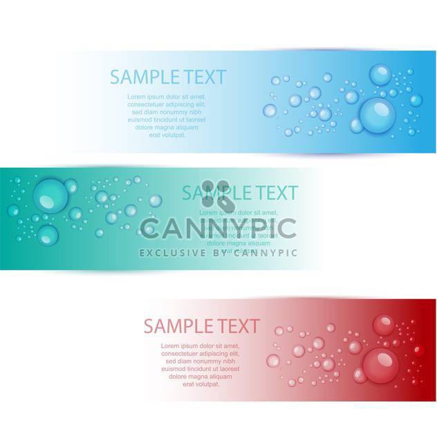 Vector set of colorful banners with water drops - vector gratuit #129751 