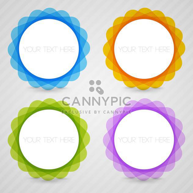 Vector set of colorful round frames on gray background - Free vector #129881