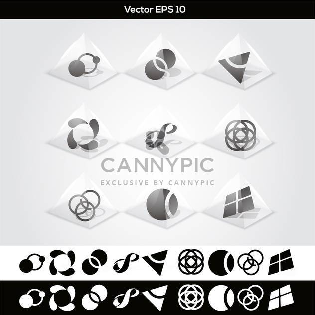 Vector set of abstract geometric buttons - Free vector #129921