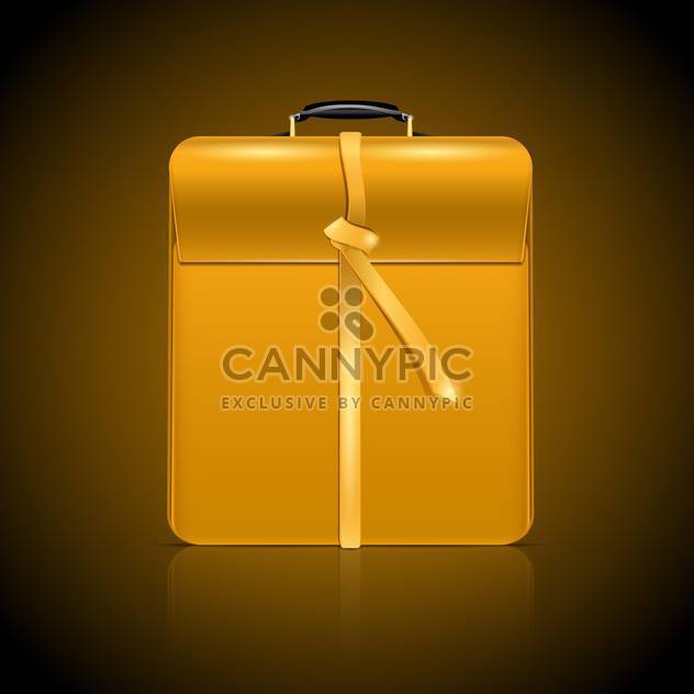 Vector illustration of yellow business briefcase on brown background - vector gratuit #129951 
