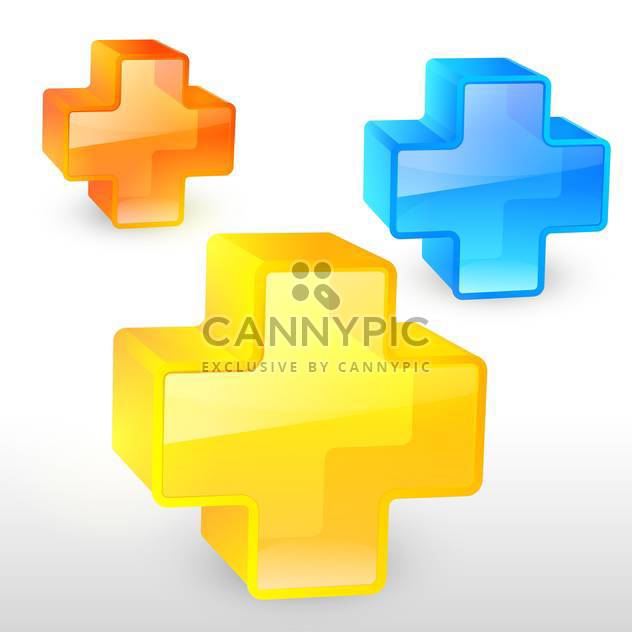 Vector illustration of colorful pluses - Free vector #129971