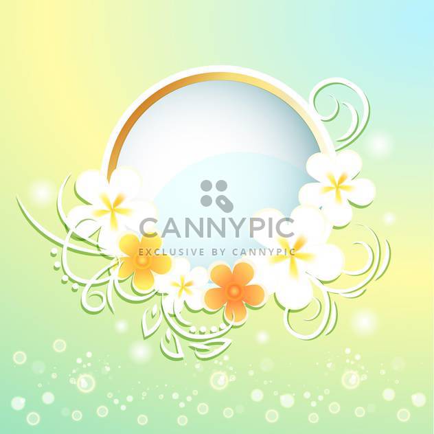Spring frame with flowers on bright background - бесплатный vector #130051