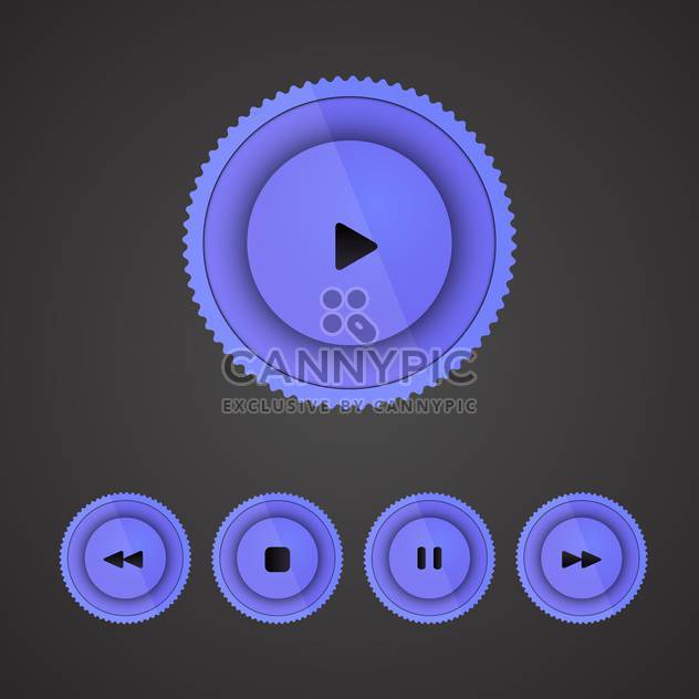Vector set of purple player buttons on dark background - Kostenloses vector #130141