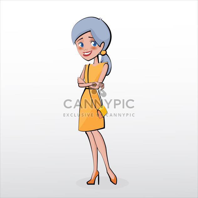 Vector illustration of beautiful woman in yellow dress - бесплатный vector #130191