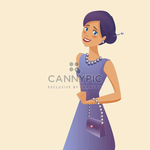 Vector illustration of elegant woman in purple dress - бесплатный vector #130201