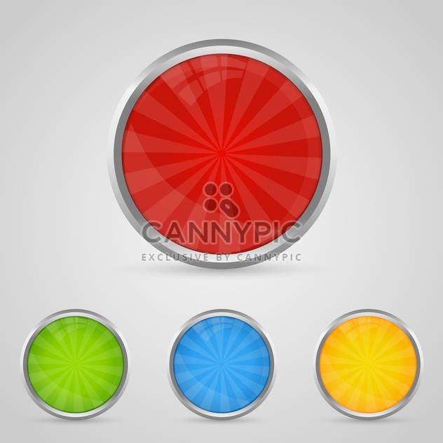 Set with colored buttons with chrome stroke - Free vector #130371