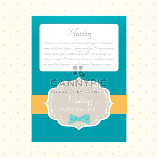 Vector wedding blue color invitation with text place - Free vector #130691