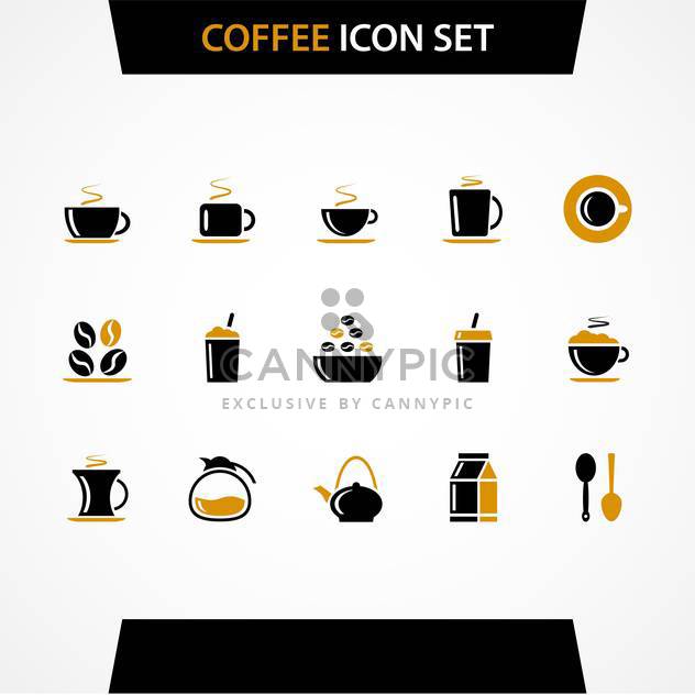 Vector coffee icons set on white background - vector gratuit #130731 
