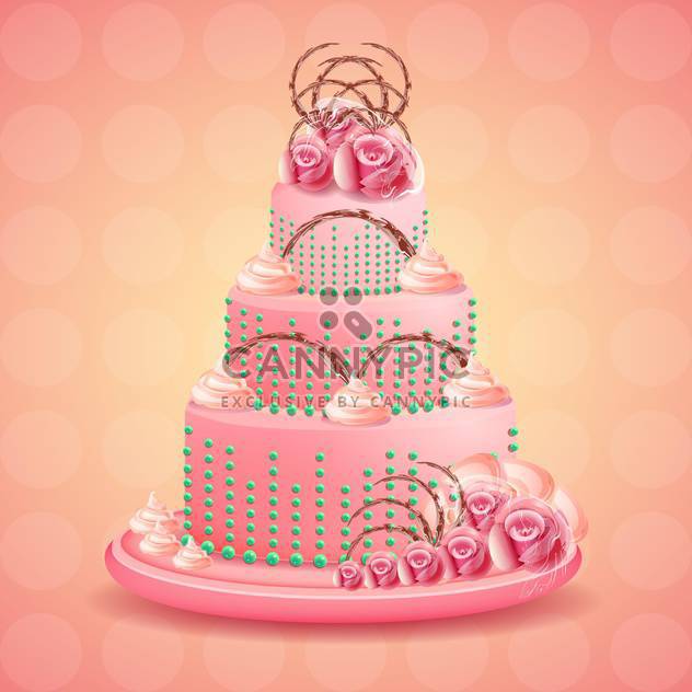 Cute and tasty birthday cake illustration - Free vector #131451