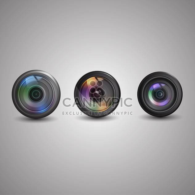 Vector set of photo camera icons - vector #131801 gratis
