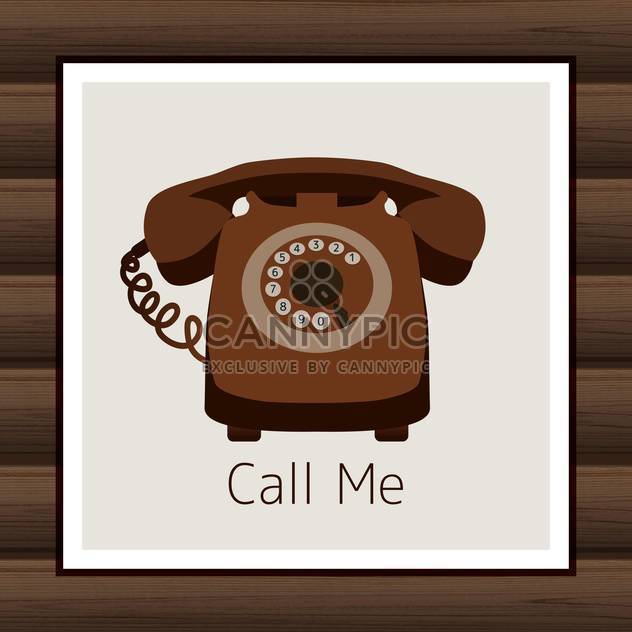 Card with vintage phone vector illustration - Kostenloses vector #131871