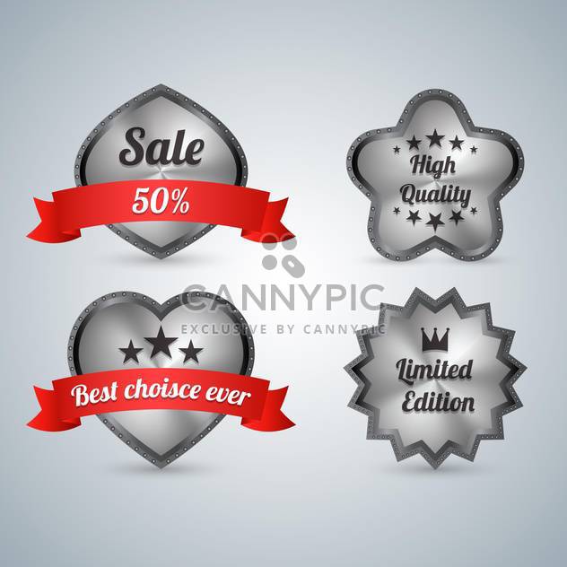 Set of four sale labels on grey background - Free vector #131931
