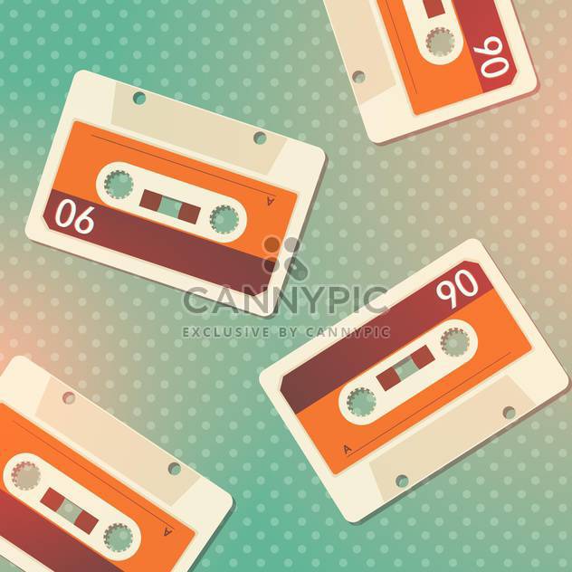Vector grunge cassettes seamless background - vector gratuit #131951 