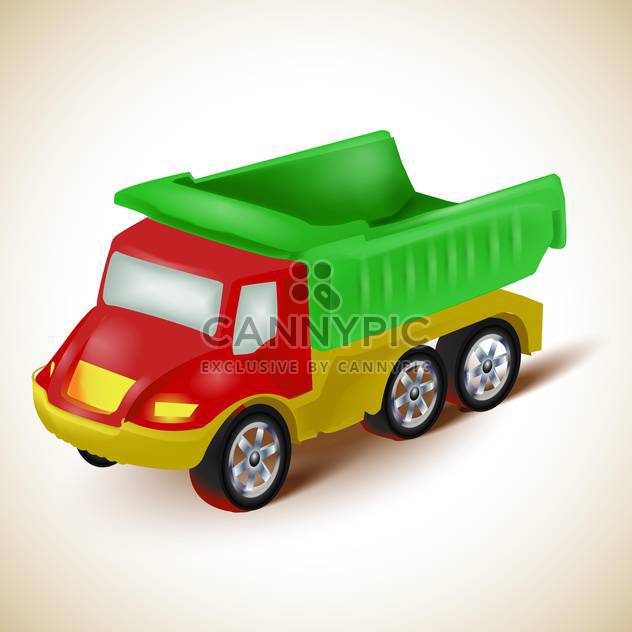 Colorful dump truck toy vector illustration - Kostenloses vector #131961